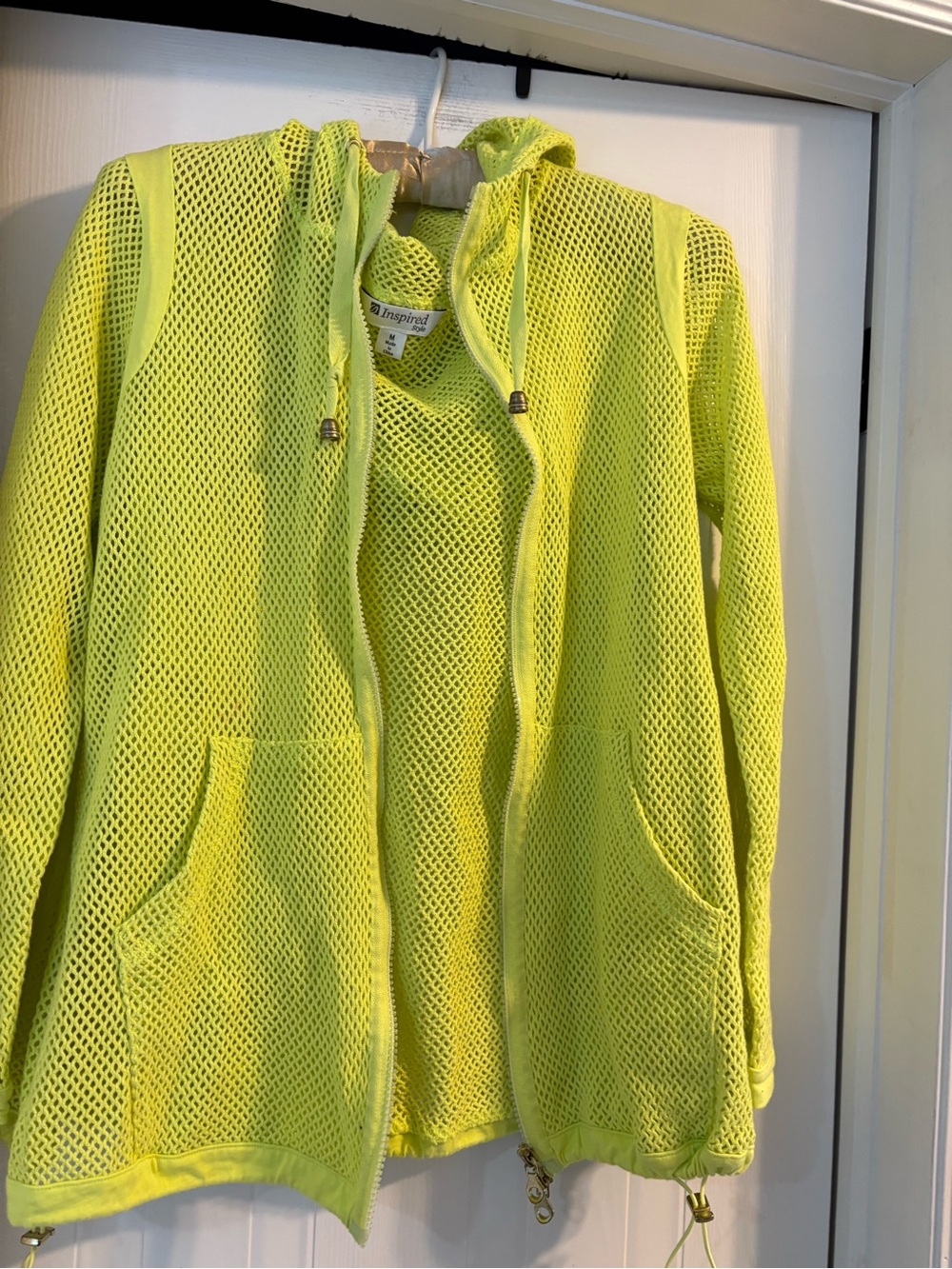 Inspire Neon Lime Mesh Zip Hoodie